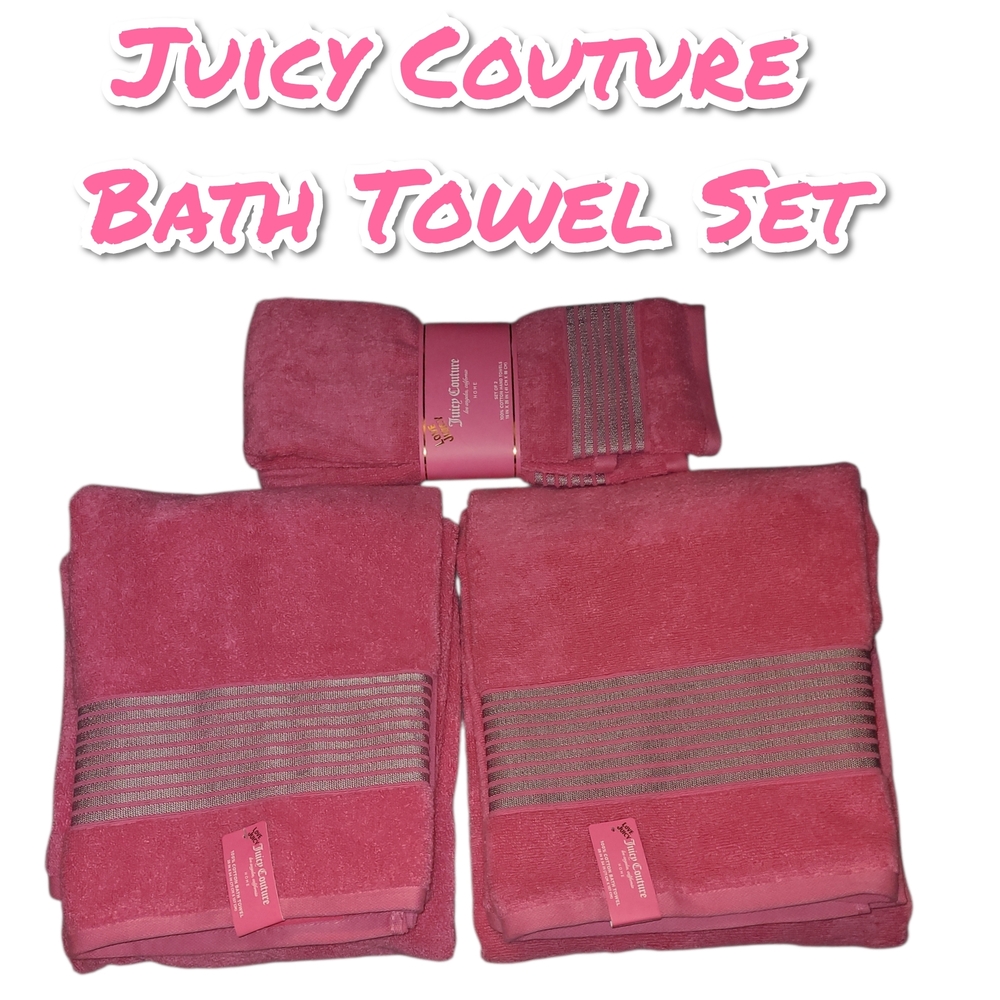Juicy Couture Pink Bath Towel Set